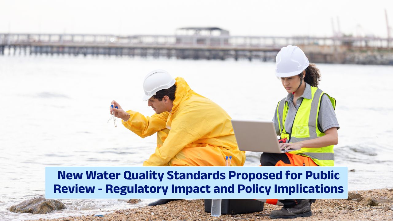 scientists analyzing water samples for new water quality standards and regulatory review
